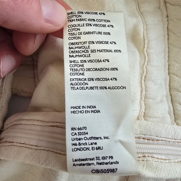 Anthropologie Pilcro Cropped Braided Corset Lace Up Tank Top Cream Large - Picture 7 of 9